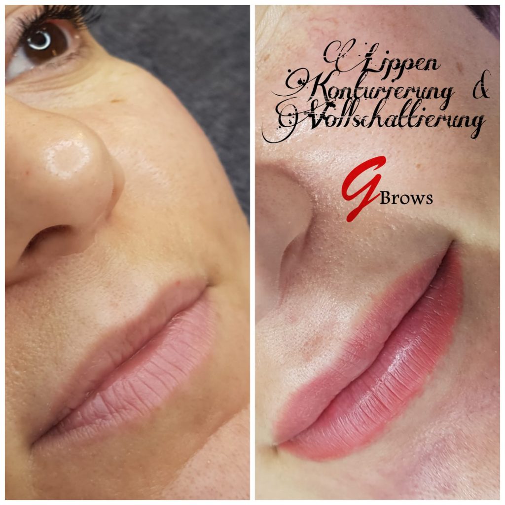 Lippen Pigmentierung Permanent Make Up Abheilung nach 12 Wochen
